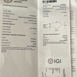 2.10 IGI Laboratory Grown Diamond Report